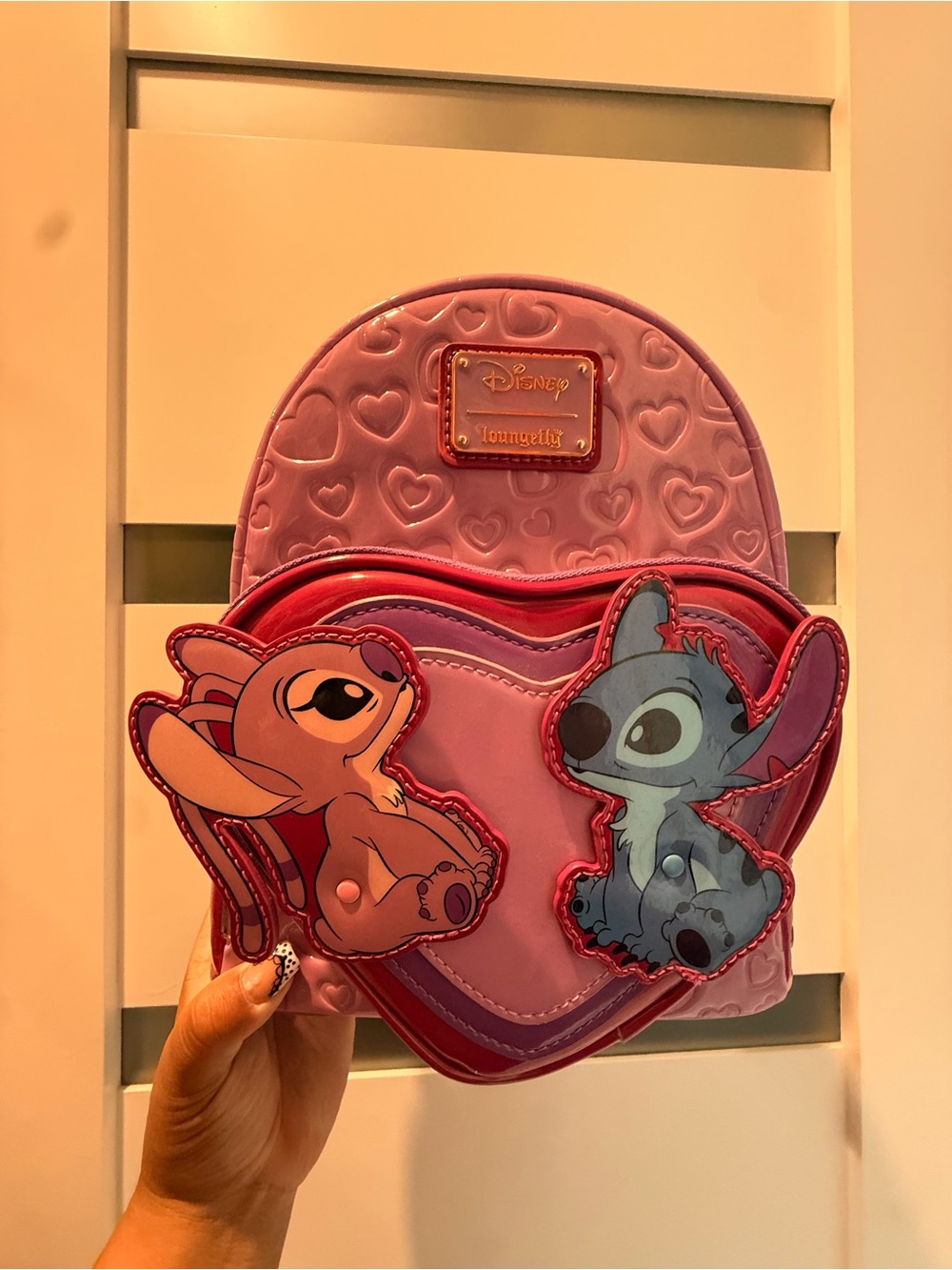 Loungefly Pink Stitch & Angel Heart Kids Bag